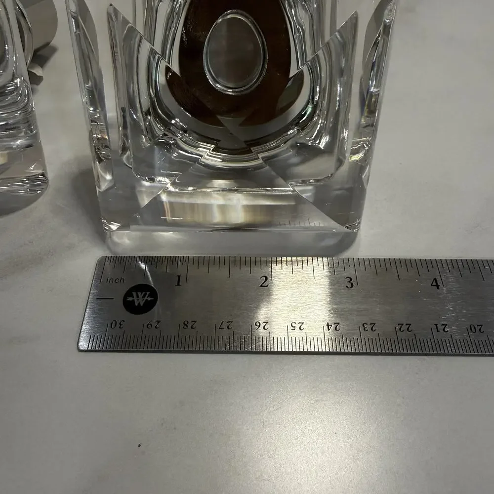 Pottery Barn Glass Square Rod Finial S/2 1.25